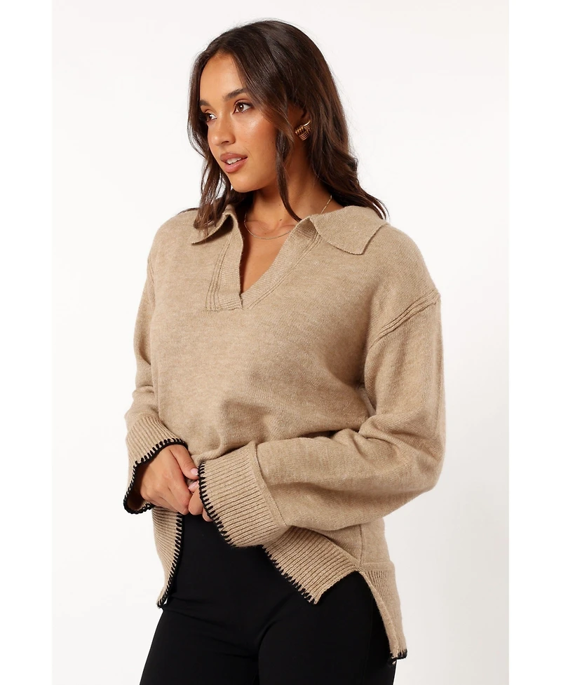 Petal and Pup Women's Elise Contrast Hem Knit Sweater