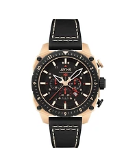 Avi-8 Men's Hawker Hunter Atlas Dual-Time Chronograph Leather Strap Watch