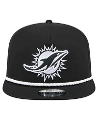 New Era Men's Black Miami Dolphins B-Dub Golfer Snapback Hat