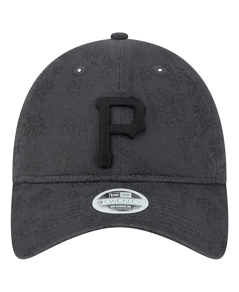 New Era Women's Black Pittsburgh Pirates Tonal Floral 9TWENTY Adjustable Hat