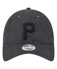 New Era Women's Black Pittsburgh Pirates Tonal Floral 9TWENTY Adjustable Hat