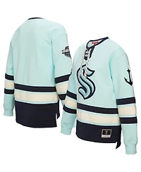 Mitchell & Ness Women's Light Blue Seattle Kraken Heritage Lace-Up Pullover Sweatshirt