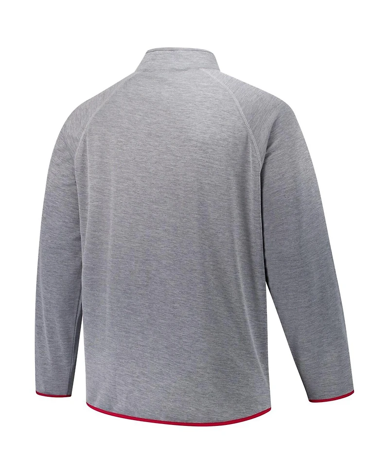Fanatics Men's Charcoal Alabama Crimson Tide Raglan Big Tall Quarter-Zip Top