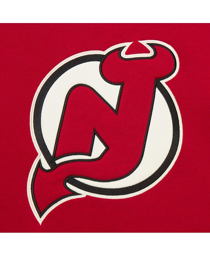 Mitchell & Ness Men's Red New Jersey Devils Heritage Lace-Up Pullover Sweatshirt