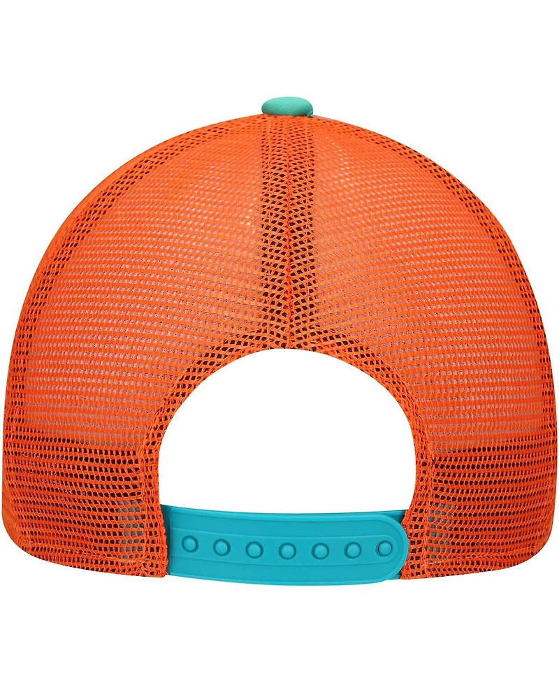 New Era Big Boys and Girls Aqua Miami Dolphins A-Frame 9FORTY Trucker Adjustable Hat