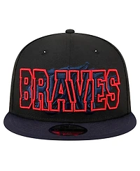 New Era Men's Black Atlanta Braves Splatter 9FIFTY Snapback Hat