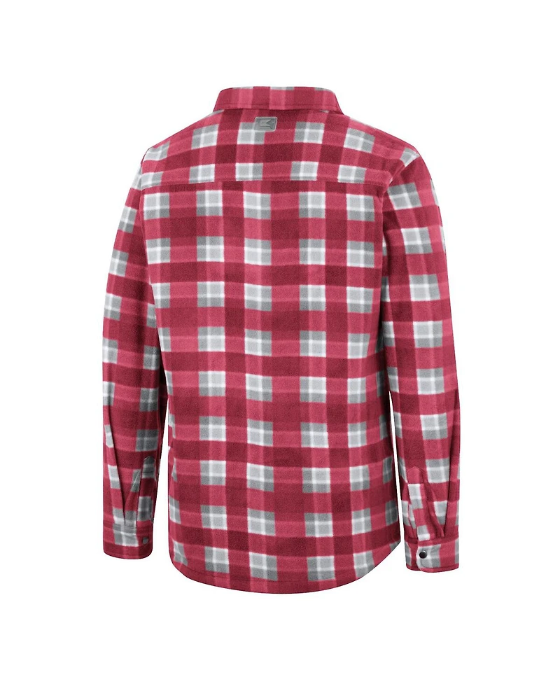 Colosseum Men's Red/White Dayton Flyers Ellis Plaid Full-Snap Shirt Jacket
