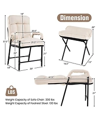 Modern Accent Chair with Ottoman and Adjustable Backrest for Comfortable and Stylish Seating