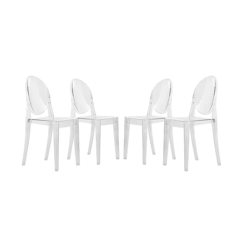 Marion Transparent Acrylic Modern Chair, Set of 4