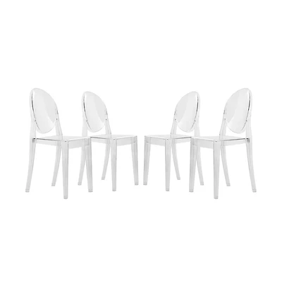 Marion Transparent Acrylic Modern Chair, Set of 4