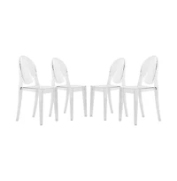 Marion Transparent Acrylic Modern Chair, Set of 4