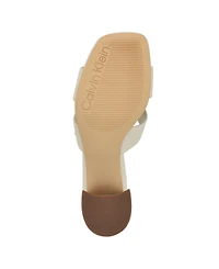 Calvin Klein Women's Valery Logo Block Heel Slide Sandals