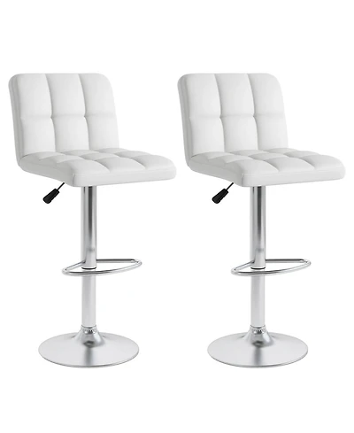 Modern Swivel Bar Stools Set of with Heavy-duty Metal Base & Footrest Back