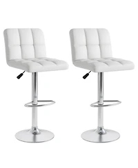 Modern Swivel Bar Stools Set of with Heavy-duty Metal Base & Footrest Back