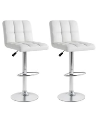 Costway Modern Swivel Bar Stools Set Of 2 With Heavy Duty Metal Base Footrest Back