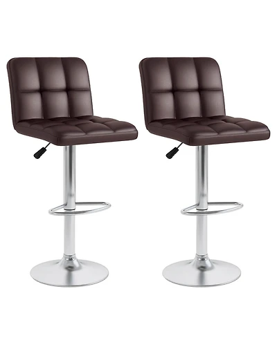 Modern Swivel Bar Stools Set of with Heavy-duty Metal Base & Footrest Back