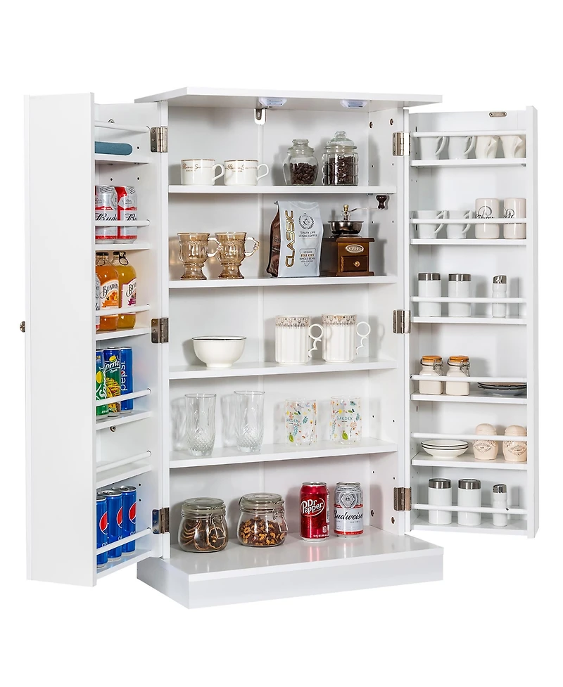 41" Farmhouse Kitchen Pantry Storage Cabinet withDoors Adjustable Shelves