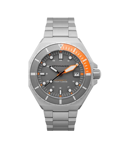 Spinnaker Men's Dumas Automatic Solid Stainless Steel Bracelet Watch, 44mm