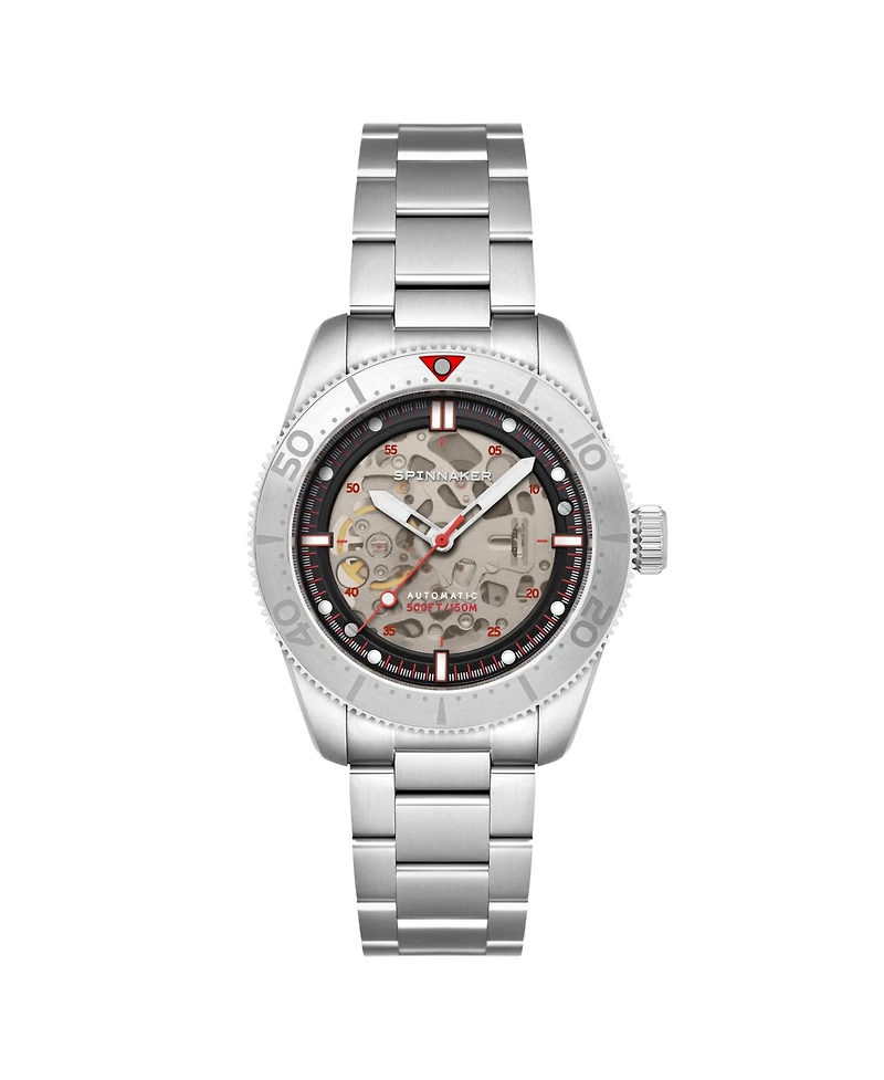 Spinnaker Men's Croft 42 Skeleton Automatic Solid Stainless Steel Bracelet Watch