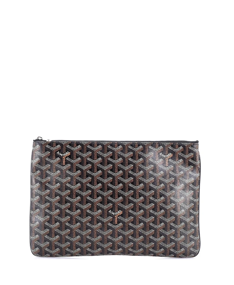 Pre-Owned Goyard Mm Senat Zip Pouch Coated Canvas