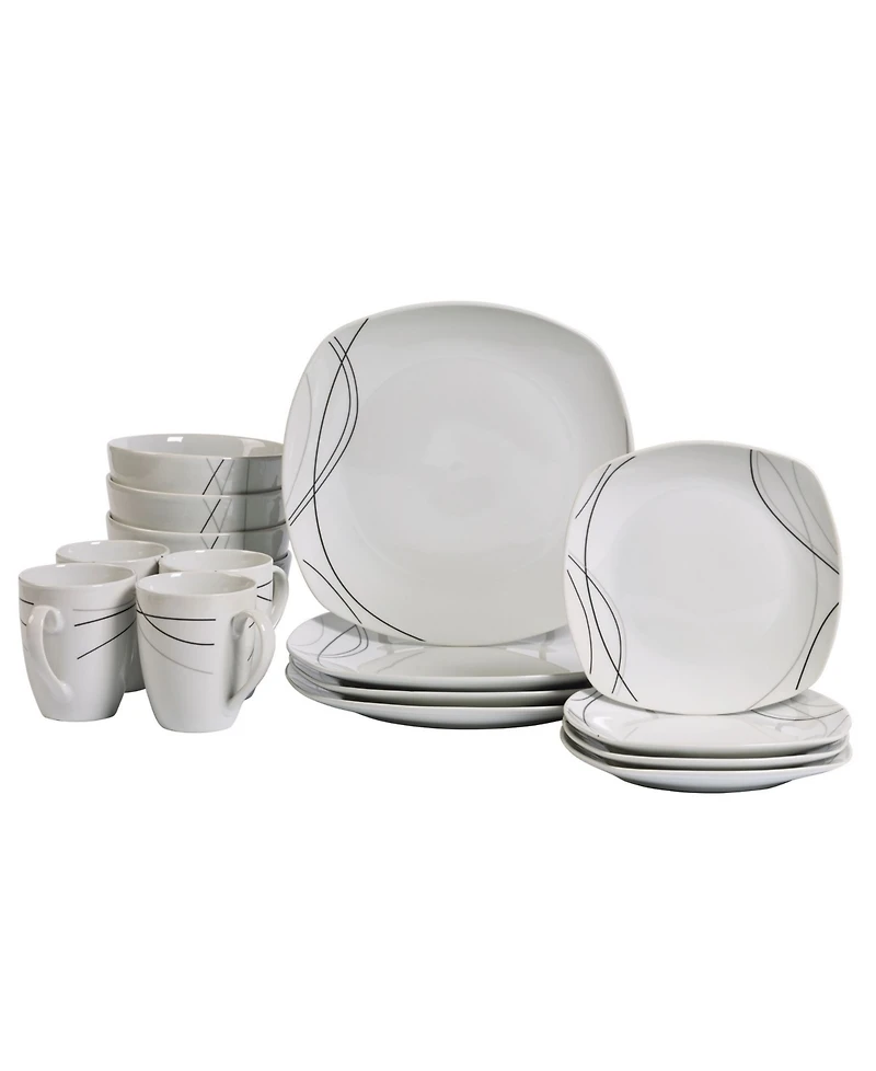 Tabletops Unlimited Alec Ash White 16 Pc. Dinnerware Set, Service for 4