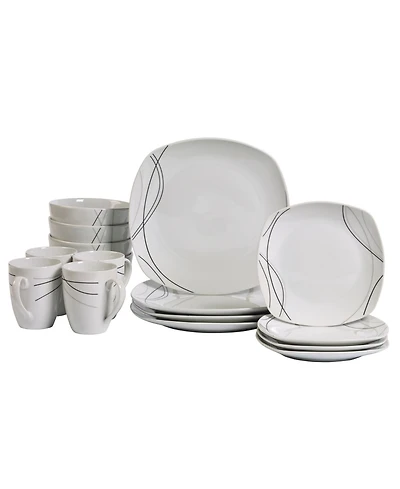 Tabletops Unlimited Alec Ash White 16 Pc. Dinnerware Set, Service for 4