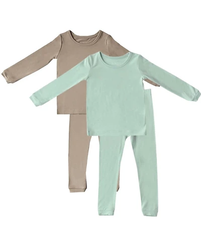 Tiny Knot Co. Baby Boys and Girls 4-Piece Long Sleeve Pajama Set