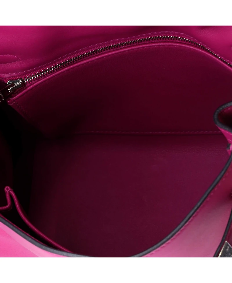 Pre-Owned Hermes Kelly 25 Handbag Pink Swift with Palladium Hardware