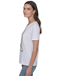 Karl Lagerfeld Paris Women's Graphic Crewneck T-Shirt