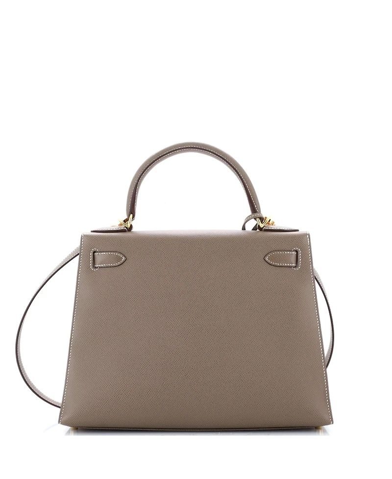 Pre-Owned Hermes Kelly 28 Handbag Grey Epsom with Gold Hardware