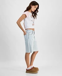Juniors' High-Rise Baggy Denim Jorts