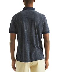 Nautica Men's Short Sleeve Textured Striped Polo Shirt