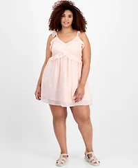 And Now This Trendy Plus V-Neck Ruffle-Trim Mini Dress, Exclusively at Macy's
