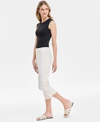 Jm Collection Women's Side Lace-Trim Capri Pants, Exclusively at Macy's