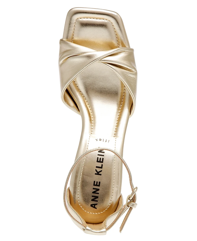 Anne Klein Women's Jessie Ankle Strap Two Piece Dress Sandals