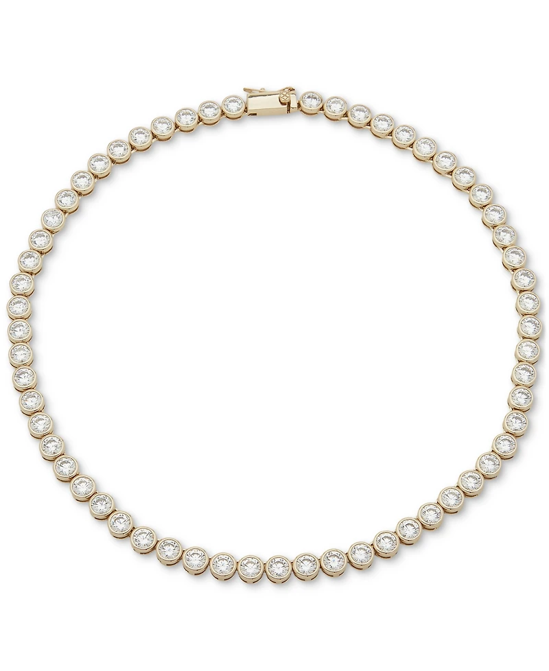 Emily in Paris Gold-Tone Cubic Zirconia Bezel 16" Collar Necklace