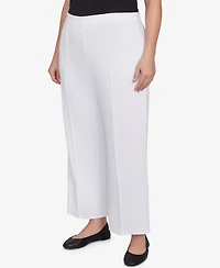 Alfred Dunner Plus Nantucket Pleated Wide Leg Ankle Pants