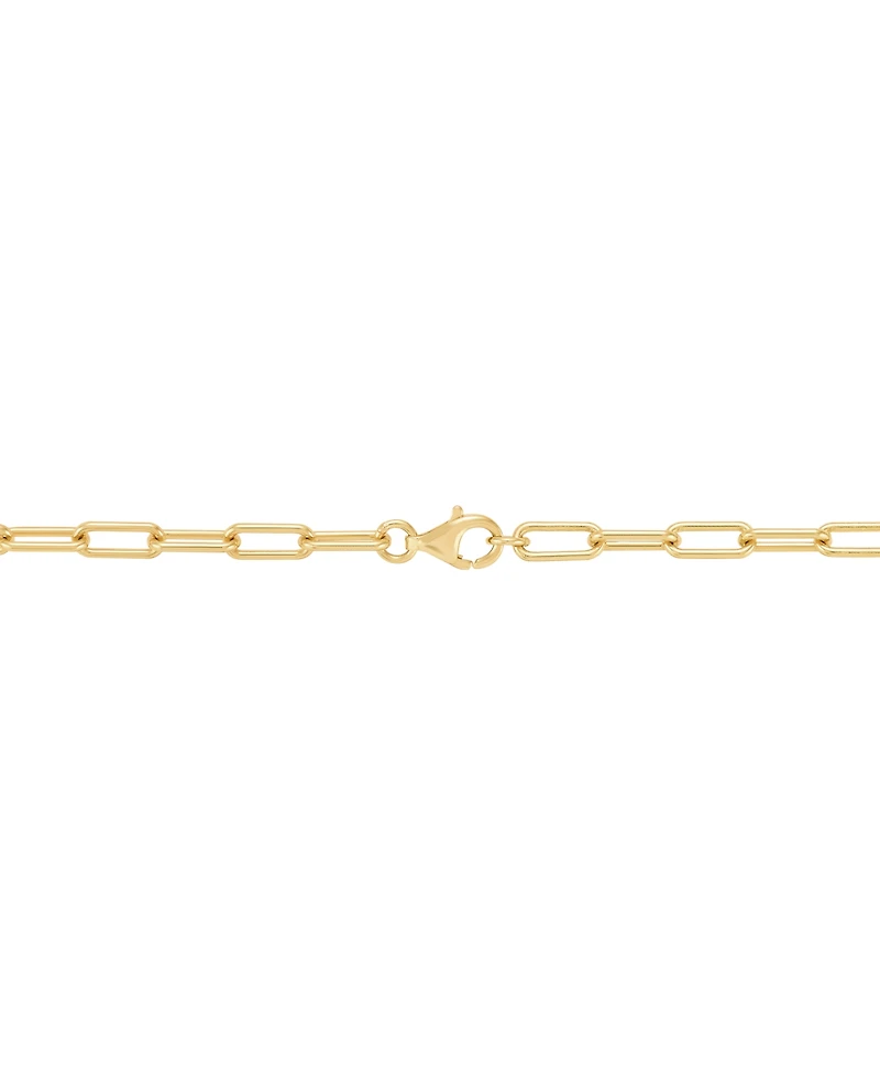 Garnet (3/8 ct. t.w.) & White Topaz (1/10 Heart Circle Paperclip Link 18" Pendant Necklace 14k Gold-Plated Sterling Silver