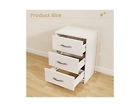 3-Drawer Nightstand with Storage for Bedroom or Living Room, Compact Design