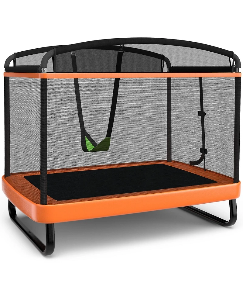 Outdoor Trampoline with Swing and Enclosure Net for Kids Jumping and Entertainment