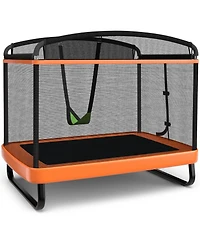 Outdoor Trampoline with Swing and Enclosure Net for Kids Jumping and Entertainment