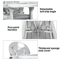 Gouun 3-in-1 Baby High Chair with Lockable Universal Wheels