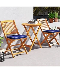 3-Piece Patio Folding Bistro Set with Soft Cushions Compact and Stylish Outdoor Furniture