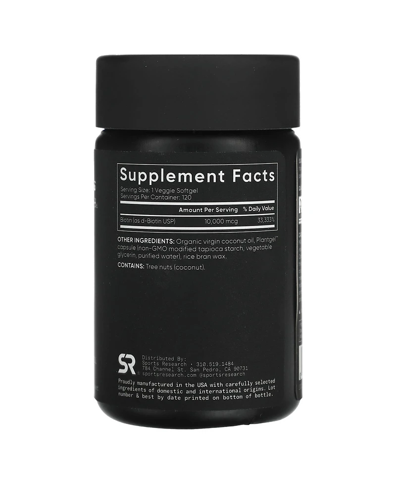 Sports Research Biotin Max Strength 10 000 mcg