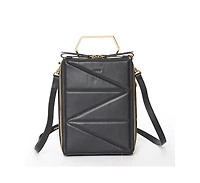 Susu Black Leather Backpack Purse for Women – Unique Convertible Medium Crossbody Bag with Top Handle