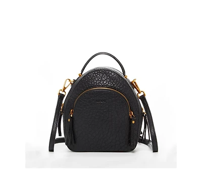 Susu Small Black Leather Backpack Purse for Women Convertible Crossbody Bag Women's Handbag