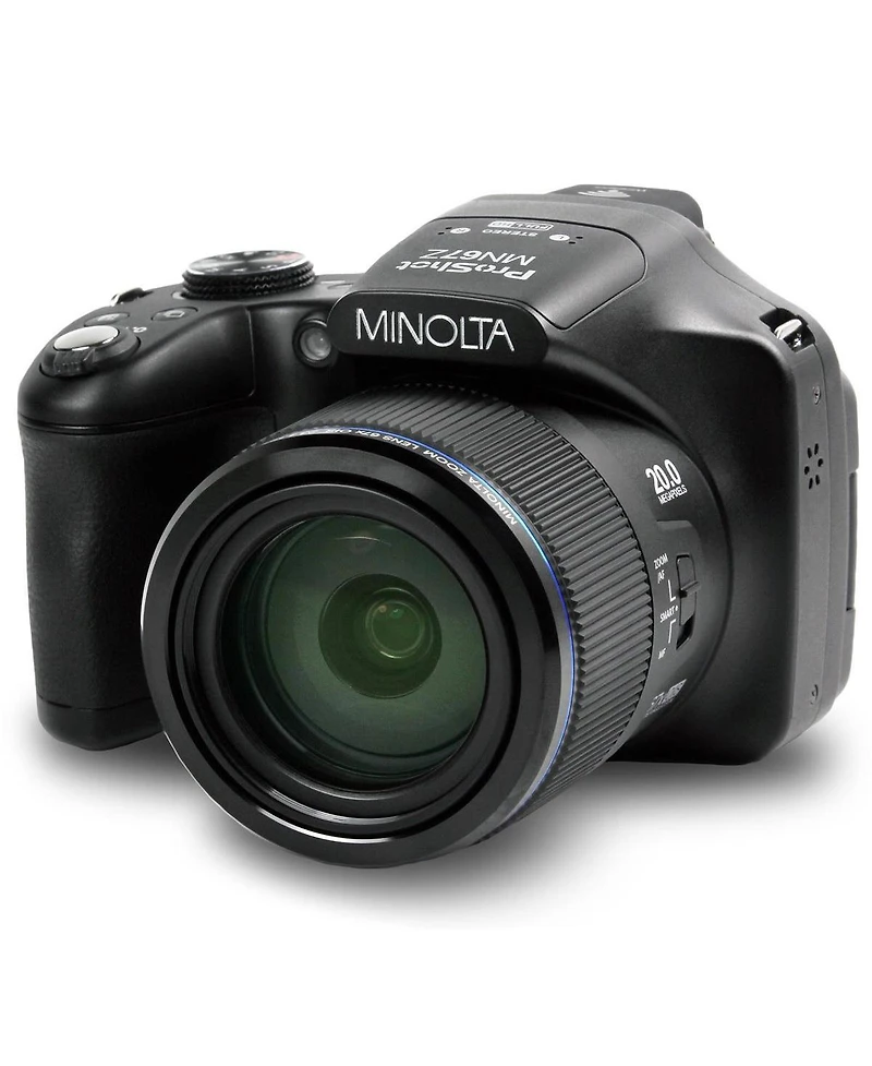 Minolta Minolta Pro Shot 20 Mega Pixel Hd Digital Camera with 67X Optical Zoom, Full 1080P Hd Video & 16GB Sd Card, Black