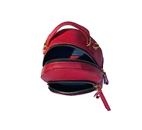 Susu Small Red Leather Backpack Purse for Women Convertible Crossbody Bag Women's Handbag