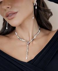 Ettika Linear Lux Cultivated Pearl Drop Earrings