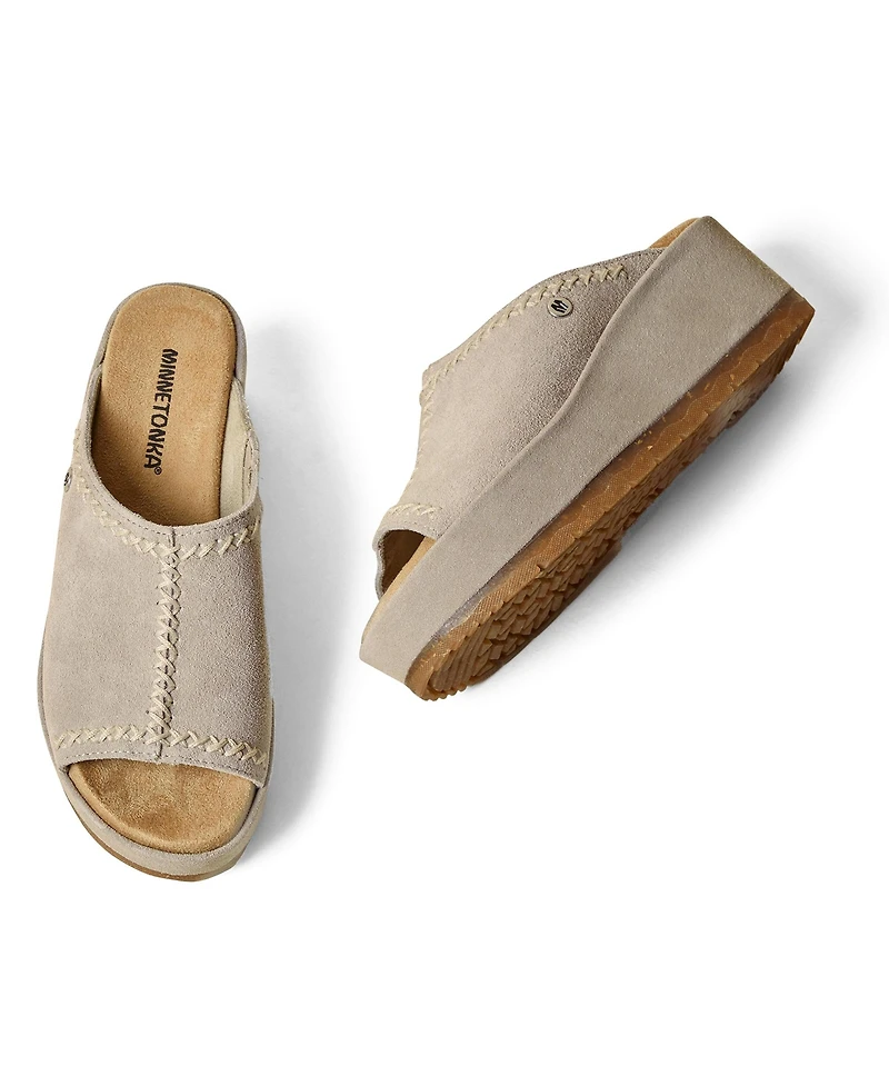 Minnetonka Women's Paislee Suede Wedge Sandals